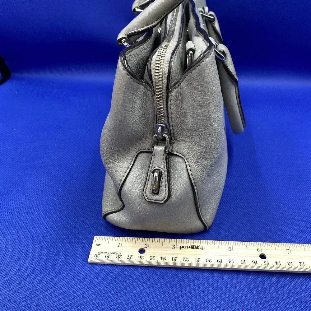 Michael Kors  Camille Small Pebbled Gray Leather Satchel Handbag